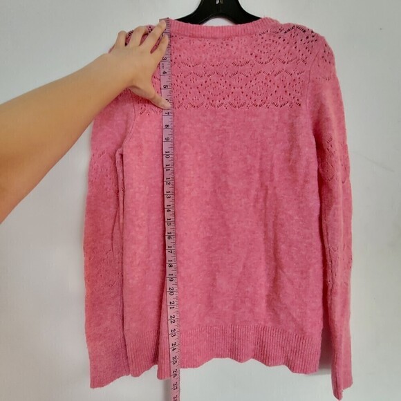 Loft Heather Pink Round Crew Neck Soft Long Sleeve Pullover Sweater Size Small - Picture 6 of 10